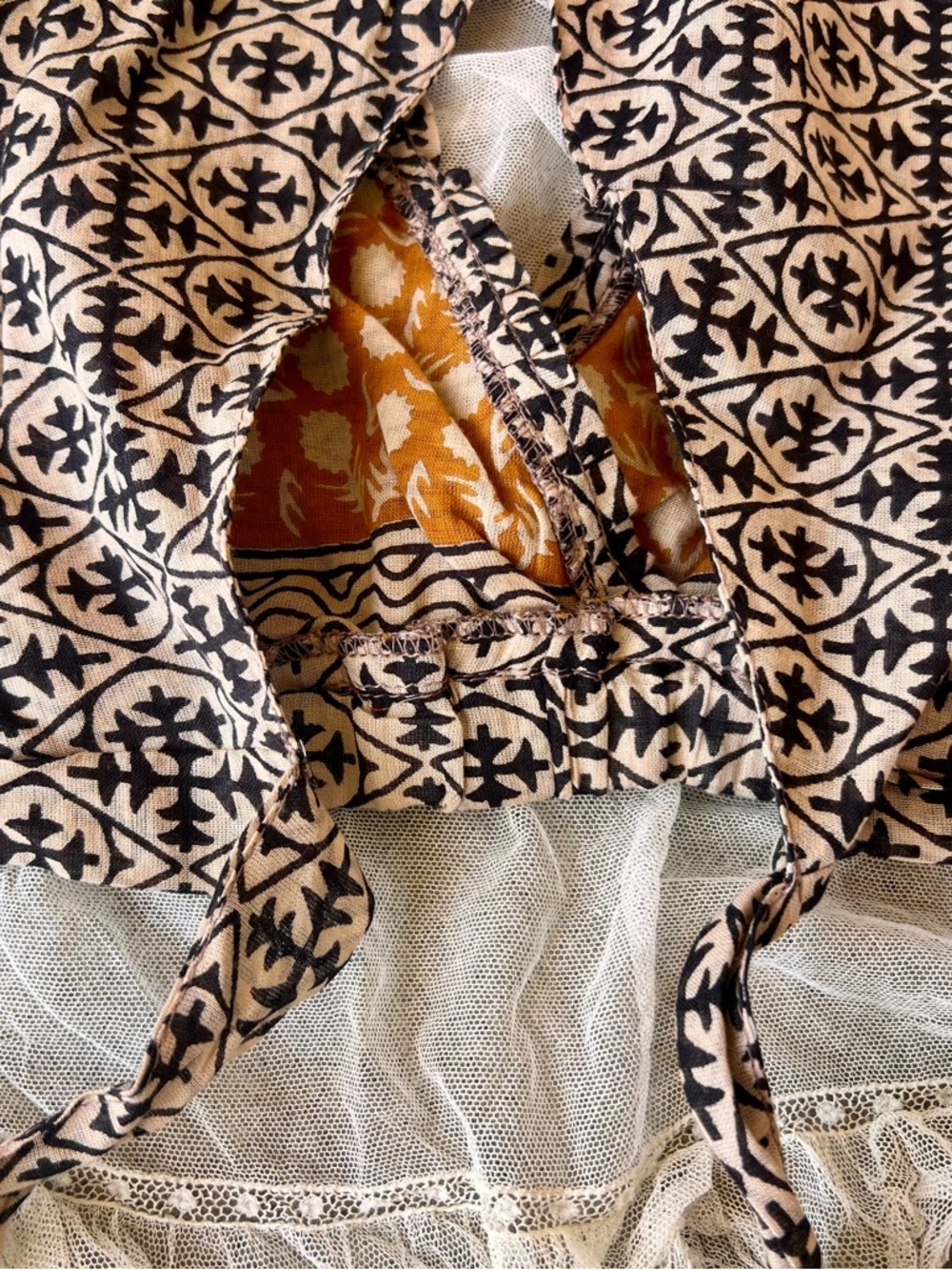 NWT Karma Highway cropped cotton wrap top - Picture 7 of 7